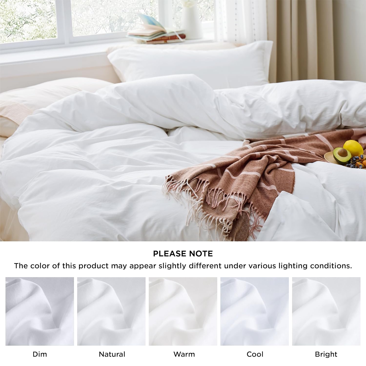 1731636682 20 Bedsure White Washed Duvet Cover Set FullQueen Size with Zipper Thedalweb Bedsure White Washed Duvet Cover Set Full/Queen Size with Zipper Closure,Ultra Soft Hypoallergenic Comforter Cover Sets 3 Pieces (1 Duvet Cover + 2 Pillow Shams), 90X90 inches