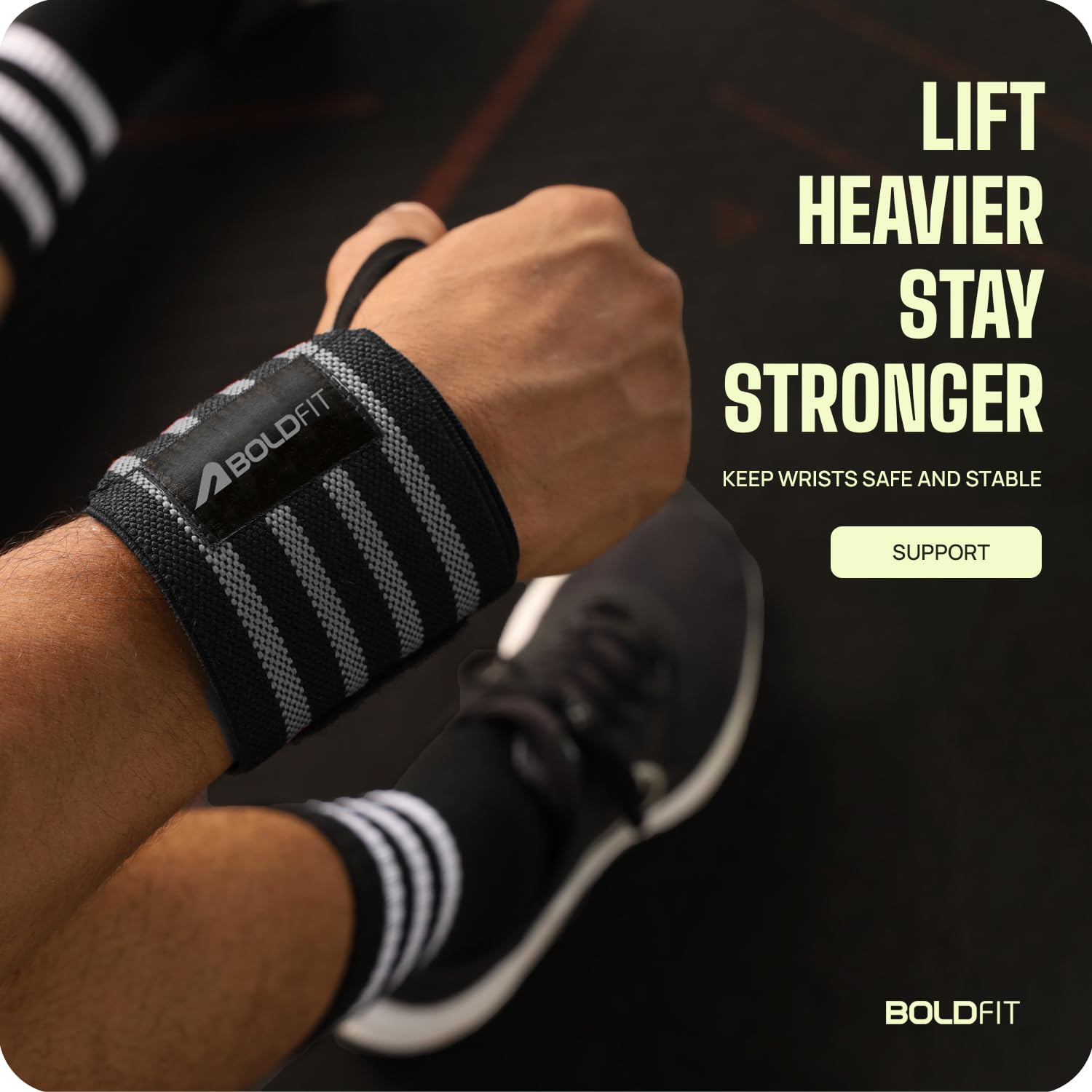 1732329084 851 Boldfit Nylon Wrist Supporter for Gym Wrist Band for Men Thedalweb Boldfit Nylon Wrist Supporter for Gym Wrist Band for Men Gym&Women with Thumb Loop Straps-Wrist Wrap Gym Accessories for Men Hand Grip&Wrist Support Sports Straps for Gym,Weightlifting-Grey,One Size