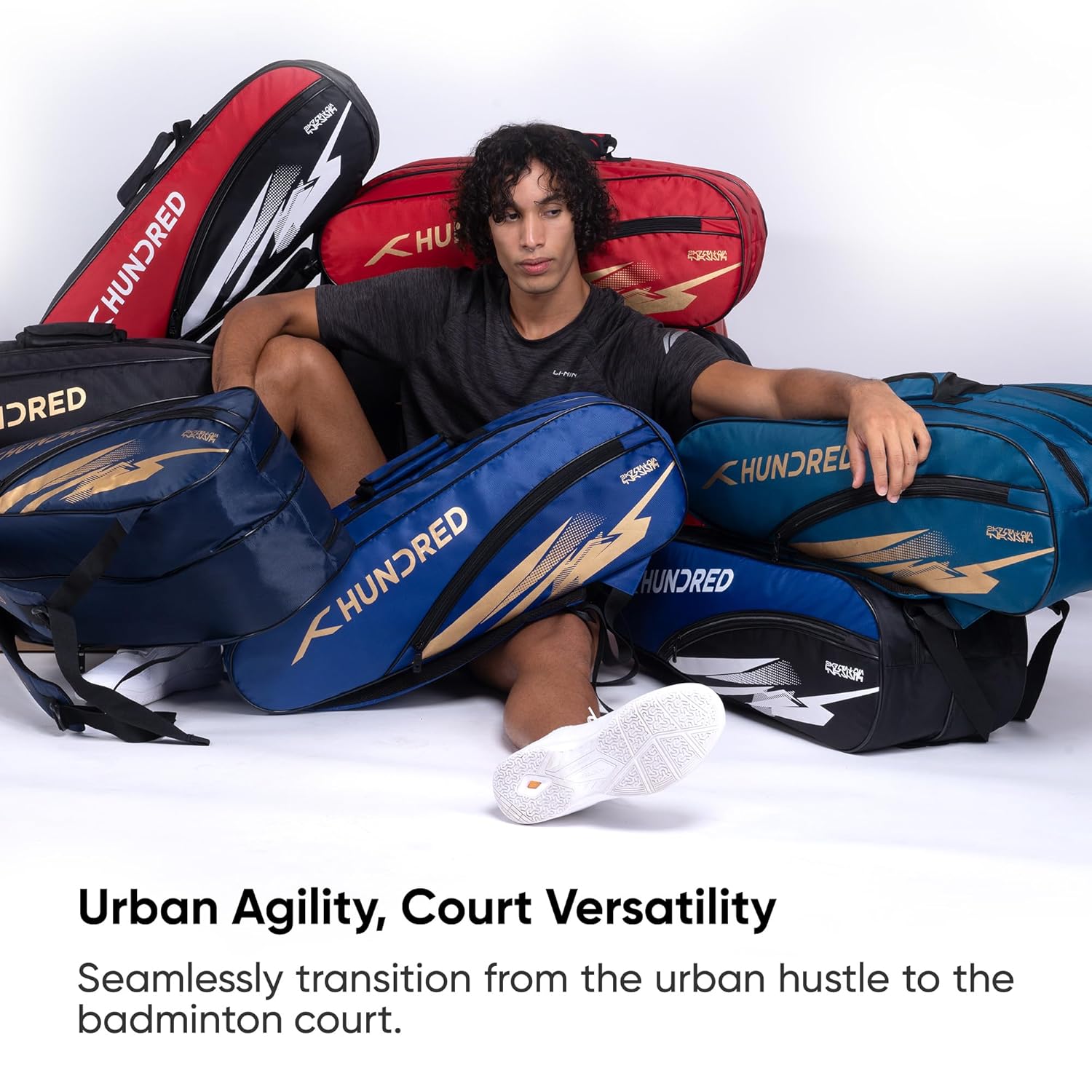 1732687820 313 Hundred Cosmogear Badminton Kit Bag NavyDouble ZipperBag with Front Zipper Pocket Thedalweb Hundred Cosmogear Badminton Kit-Bag (Navy)|Double Zipper|Bag with Front Zipper Pocket