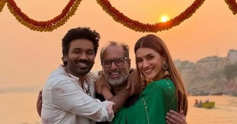 Dhanush: வாரணாசியில் இயக்குநர் ஆனந்த் எல்.ராய், நடிகை கிருத்தி சனோன் உடன் நடிகர் தனுஷ்|Photo Album| Dhanush at Varanasi