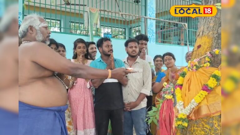 வேப்பமரத்தில் திடீரென கசிந்த பால்.. பட்டுப்புடவை சாத்தி, கற்பூரம் ஏற்றி வழிபட்ட மக்கள் ! 