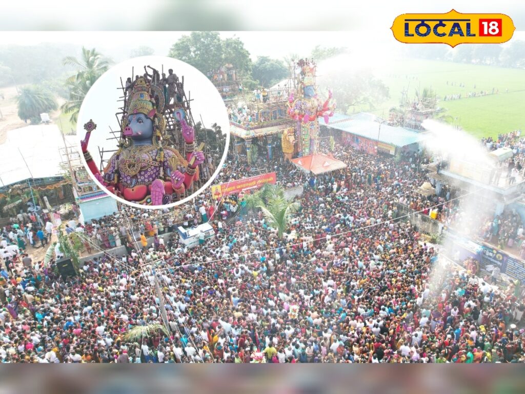 HYP 5731132 cropped 28012026 163605 inshot 20260128 163056116 1 Thedalweb டிரோன் மூலம் புனித நீர் தெளிப்பு… களைகட்டிய அரசூர் 52 அடி வராகி அம்மன் கோவில் கும்பாபிஷேகம்...