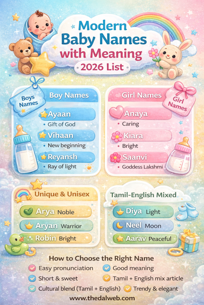 👶 Modern Baby Names with Meaning (2026 List)