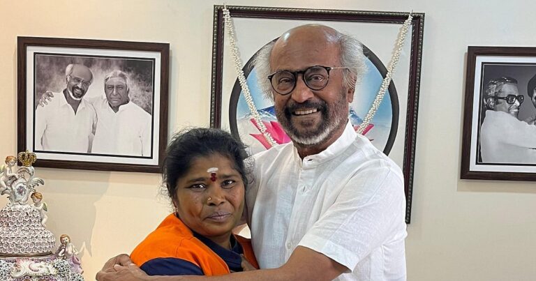 தூய்மை பணியாளரை நேரில் அழைத்து பாராட்டி பரிசு தந்த ரஜினி! |Rajinikanth personally invited the sanitation worker, praised him, and gave him a gift.