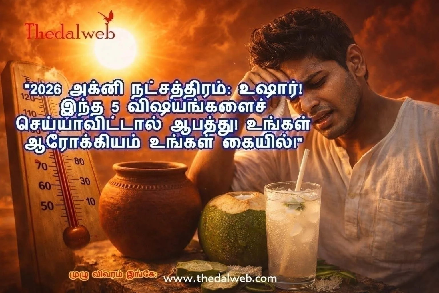 🔥 2026 அக்னிநட்சத்திரம் எப்போது? கோடை வெப்பத்திலிருந்து தப்பிக்க 5 அற்புத இயற்கை பானங்கள்! (Tamil Health Tips)