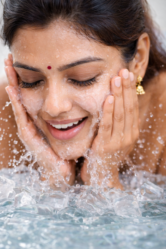 Ice Water Therapy for Face Glow