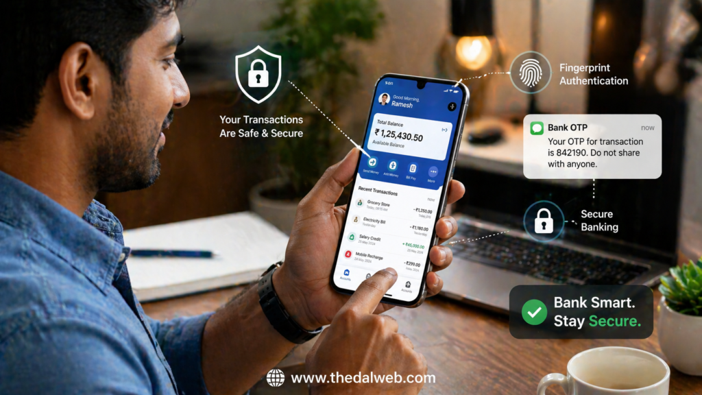 Safe online banking practices in India 2026.