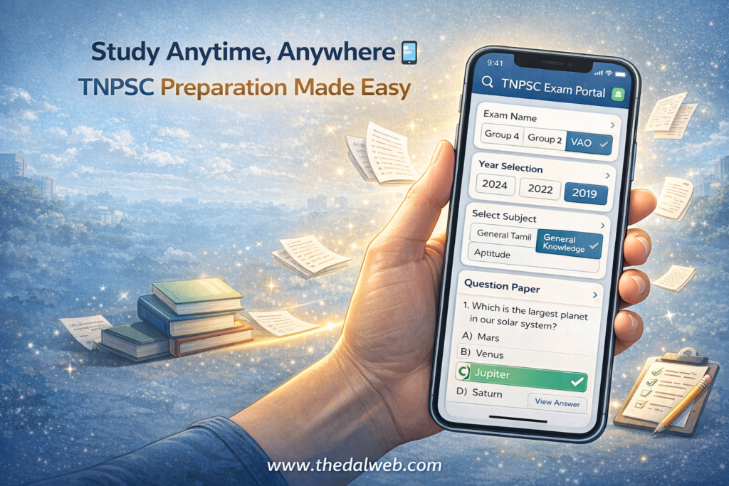 TNPSC previous year question papers on Thedalweb links Thedalweb TNPSC Previous Year Questions in Tamil 2026-2027: அரசு அதிகாரியாக உங்கள் கனவை நனவாக்க இதோ பொக்கிஷம்!
