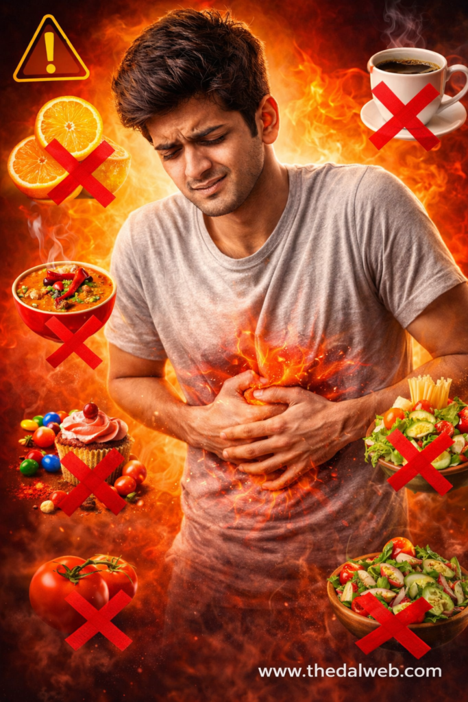 Foods to avoid and eat on an empty stomach infographic