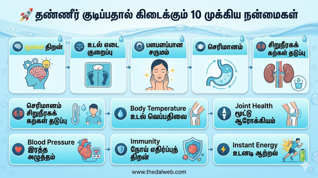 Benefits of drinking water daily Tamil