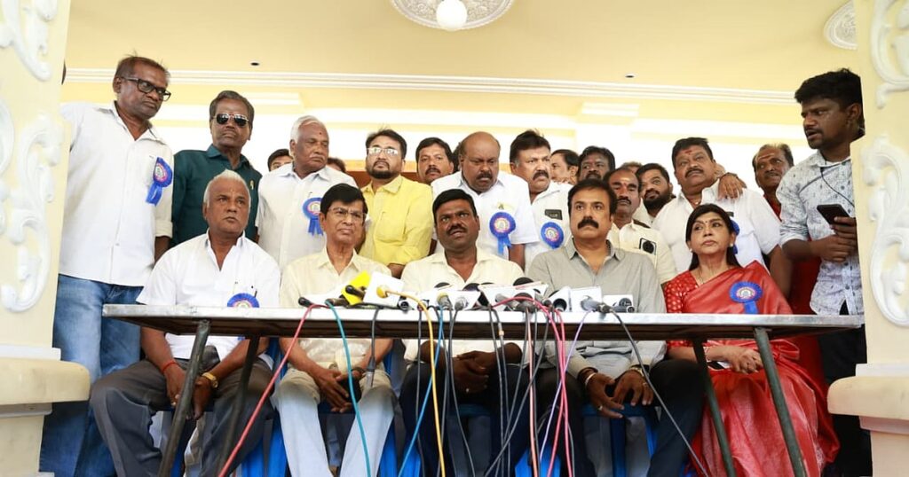 நடிகர்கள் சங்கம் தொடர்ந்து இதே போக்கை கடைபிடிக்குமானால்.. - எச்சரிக்கும் தயாரிப்பாளர் சங்கம். tamil film producer council general body meeting details and update