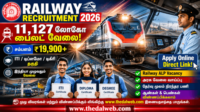 RRB ALP Recruitment 2026 Tamil – Massive 11,127 Vacancies Out! Official Notification, Salary ₹19,900, Apply Online Direct Link