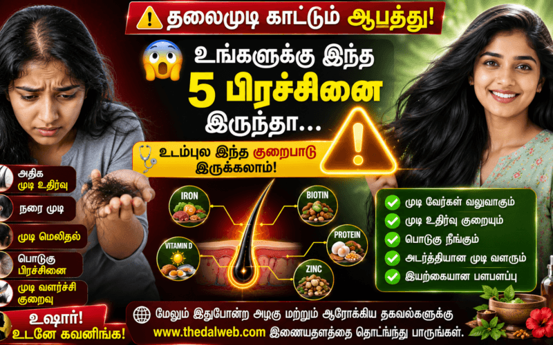 உங்களுக்கு இந்த 5 தலைமுடி பிரச்சினை இருந்தா உங்க உடம்புல இந்த ஆபத்து இருக்கலாம்! உஷார் உடலநல ரகசியங்கள் | Hair Care Tips in Tamil 2026