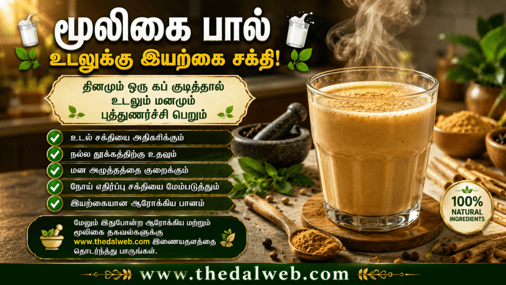 Healthy Herbal Ashwagandha Milk For Nerves Strengthening Remedies.