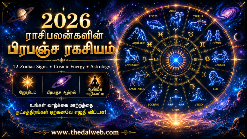 Pudhiya Vaara Rasi Palan 12 Zodiac Signs Cosmic Chart 2026.