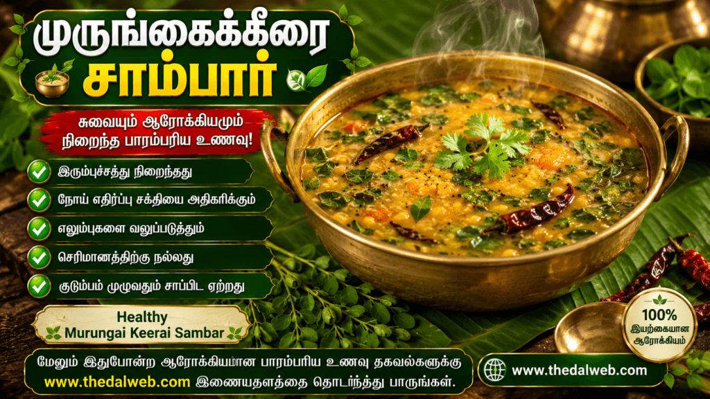 கொளுத்தும் வெயிலிலும் உடலை ஜில்லுனு வச்சிருக்கும் 'வைகாசி குளுமை' முருங்கைக்கீரை சாம்பார் மற்றும் வெந்தயக் களி செய்வது எப்படி? 2026 தமிழ் சமையல் ரகசியம்! | Vaigasi Kulurai Murungai Keerai Sambar 1 Vaigasi Kulurai Murungai Keerai Sambar Recipe South Indian Style.
