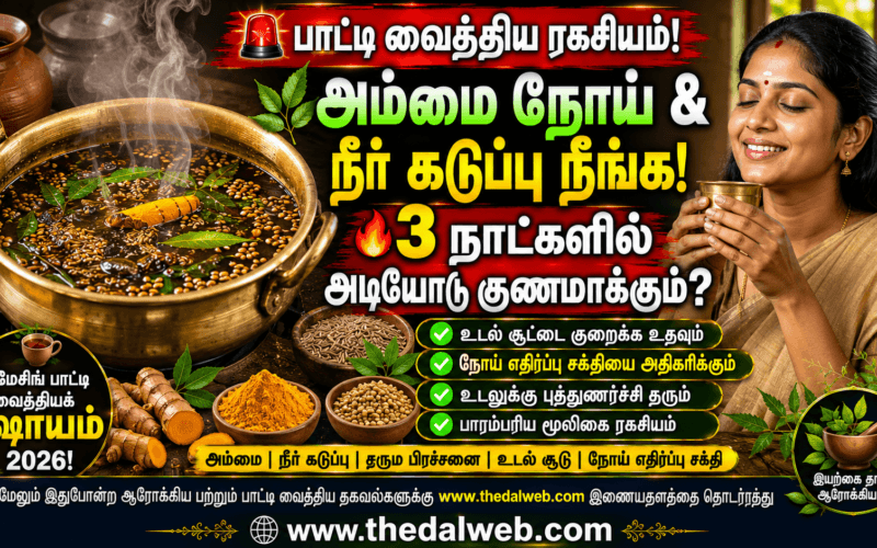 வைகாசி வெயிலால் வரும் “அம்மை நோய்” மற்றும் “நீர் கடுப்பை” 3 நாட்களில் அடியோடு நீக்கும் பாட்டி வைத்தியக் கஷாயம்! 2026 தமிழ் மருத்துவ ரகசியம் | Tamil Paati Vaithiyam for Body Heat