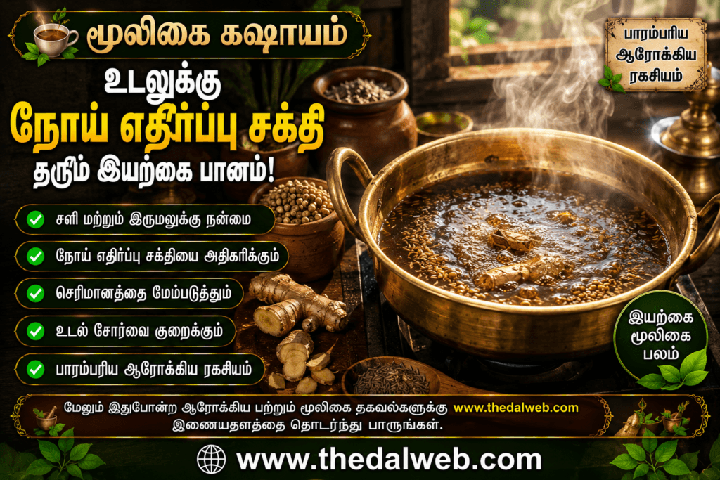 வைகாசி வெயிலால் வரும் "அம்மை நோய்" மற்றும் "நீர் கடுப்பை" 3 நாட்களில் அடியோடு நீக்கும் பாட்டி வைத்தியக் கஷாயம்! 2026 தமிழ் மருத்துவ ரகசியம் | Tamil Paati Vaithiyam for Body Heat 1 Paati Vaithiyam Kashayam Herbal Remedy for Body Heat Tamil.