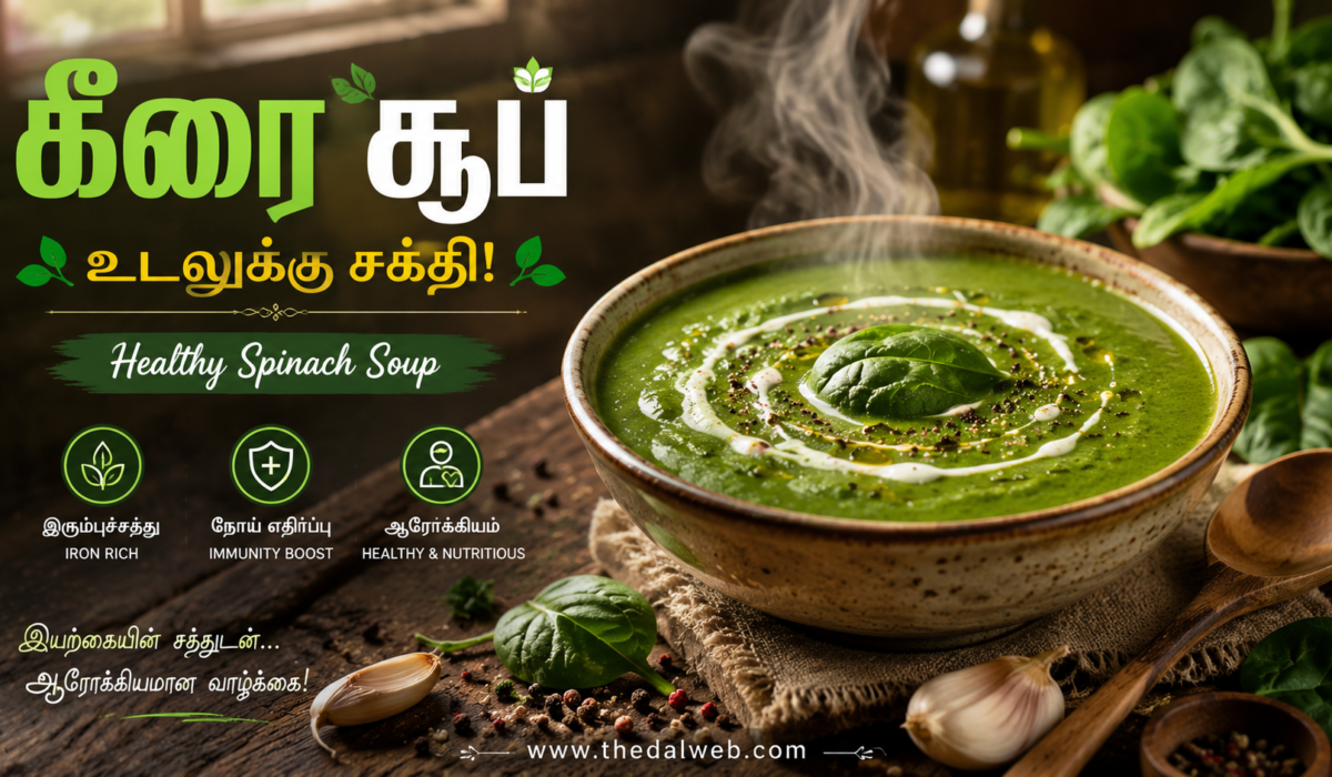10 நிமிடத்தில் ஆரோக்கியமான பசலைக்கீரை சூப் செய்வது எப்படி? ரத்த சோகை நீங்க இதுவே சிறந்த வழி! – Pasalai Keerai Soup