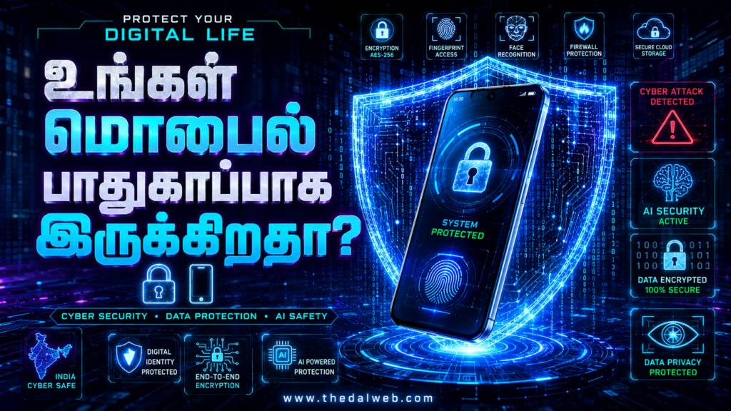 Smartphone security shield protection from hackers 2026 Tamil.