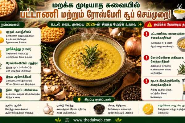 மறக்க முடியாத சுவையில் பட்டாணி மற்றும் ரோஸ்மேரி சூப் செய்முறை! உடல் எடை குறைய 2026-ன் சிறந்த மேஜிக் உணவு! – Split Pea and Rosemary Soup