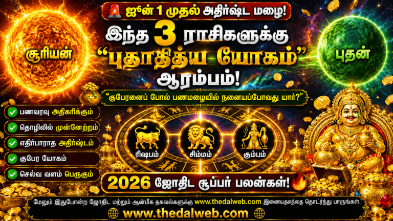 ஜூன் 1 முதல் இந்த 3 ராசிக்காரர்களுக்கு “புதாதித்ய யோகம்” ஆரம்பம்! குபேரனைப் போலப் பணமழையில் நனையப்போவது யார்? 2026 ஜோதிட கணிப்பு | Tamil Budhaditya Yoga Palangal