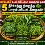 தொப்பையை குறைப்பதே தனி கலை! கோடையில் உடல் எடையை அசுர வேகத்தில் குறைக்கும் 5 நீர்ச்சத்து நிறைந்த தமிழ்நாட்டு பாரம்பரியக் கீரைகள் 2026! | Tamil Weight Loss Greens