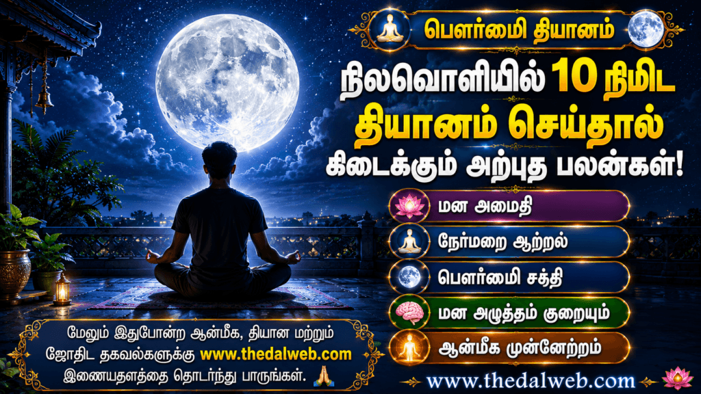 பௌர்ணமி நிலவொளி தியானம் மன அமைதி ஆன்மீக டிப்ஸ் தமிழ்