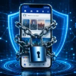 Secure Facebook account concept with a padlock representing 2FA activation in Tamil.