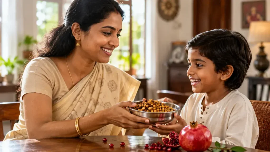 நாம் தினமும் சாப்பிடும் இந்த 5 உணவுகள் மெல்லக் கொல்லும் விஷமா? 2026-ன் அதிரடி ஆரோக்கிய உண்மைகள்! | Slow Poison Foods (மெல்லக் கொல்லும் உணவுகள்) 1 Tamil mother giving healthy traditional snacks to her child instead of junk food.