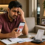 Mobile tariff hike 2026 stressed user looking at phone Tamil