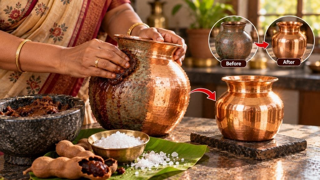 செம்பு பாத்திர தண்ணீர் 2026: 2 தவறுகள் செய்தால் ஆபத்து | Sembu Paathira Thanneer 5 செம்பு பாத்திரம் புளி உப்பு கொண்டு சுத்தம் செய்யும் இயற்கை முறை தமிழ்